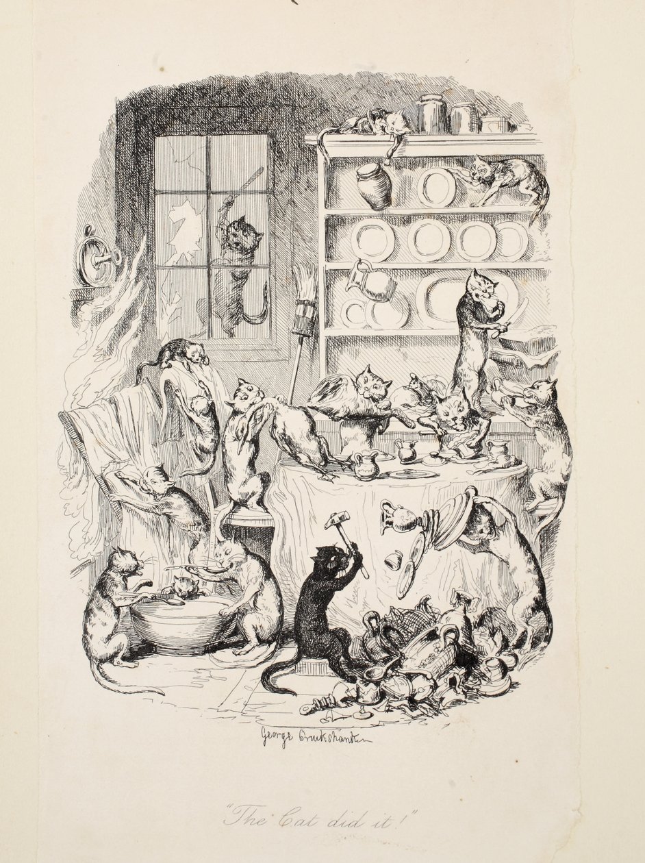 De Kat Deed Het, uit De Grootste Plaag van het Leven door George Cruikshank