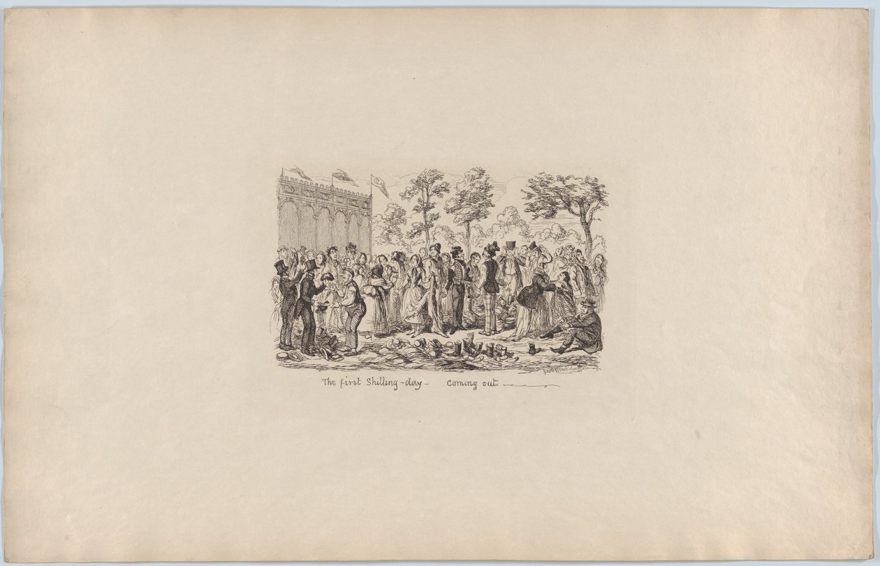 De Eerste Shilling Dag - Uitgaan door George Cruikshank