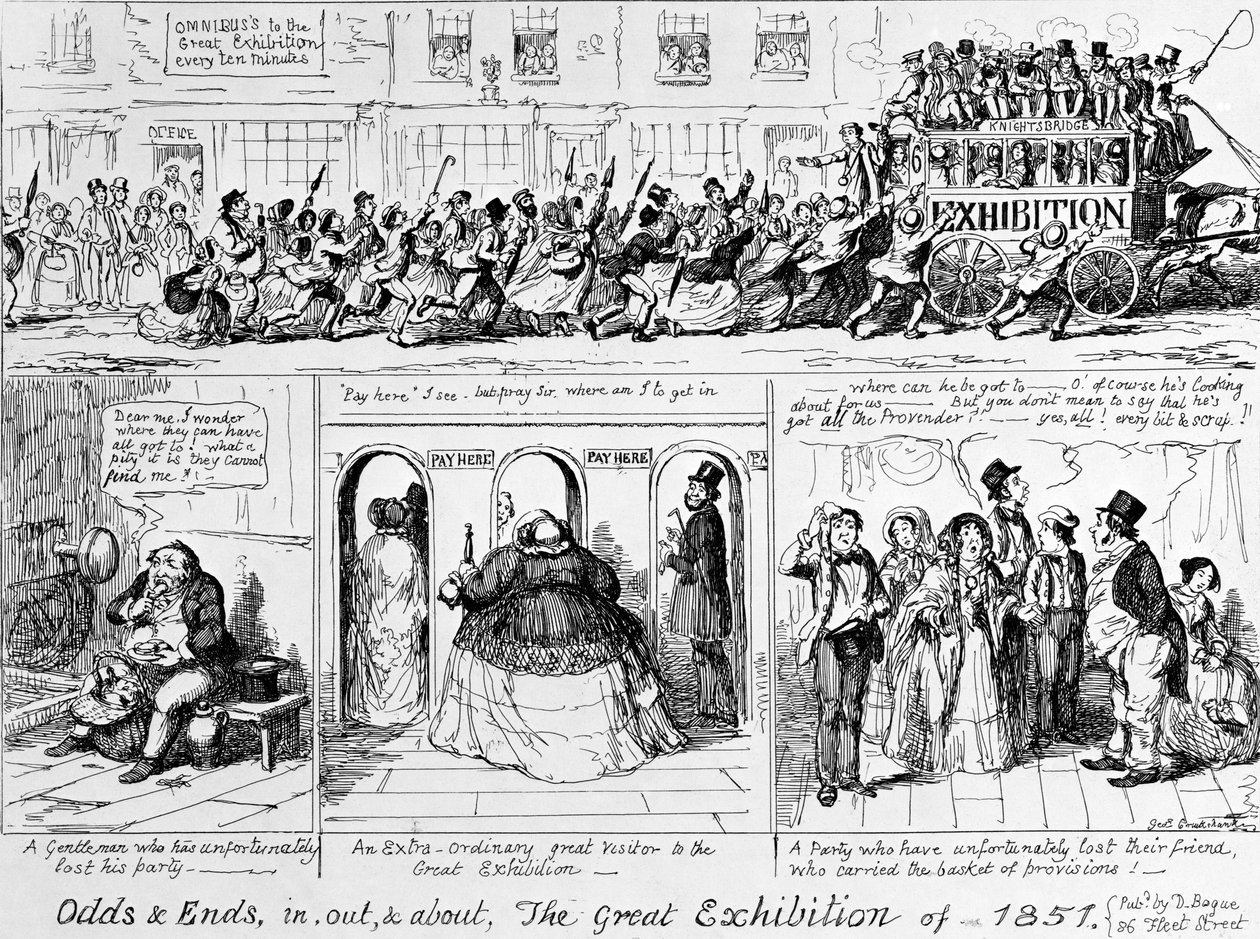 De Grote Tentoonstelling van 1851 in Hyde Park, Londen door George Cruikshank