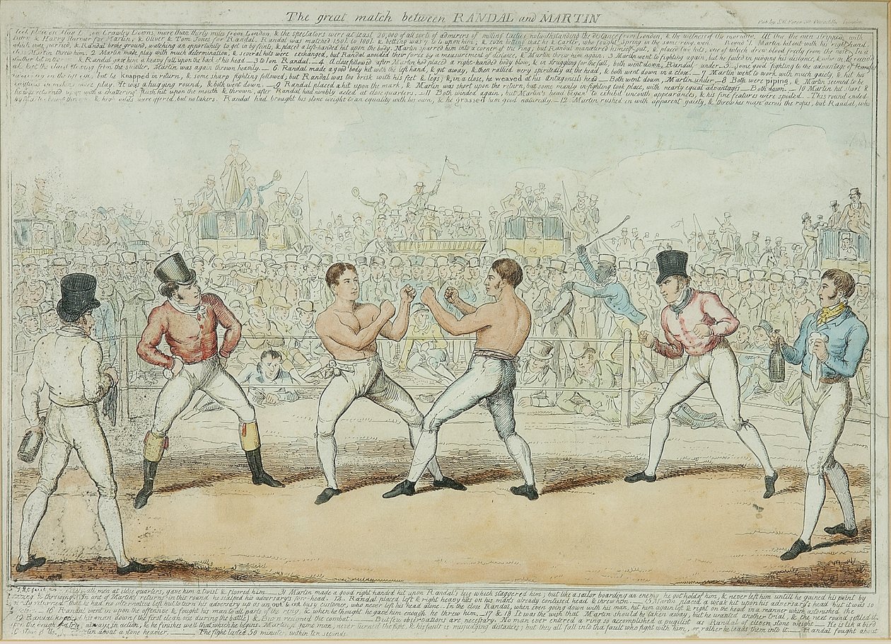 De grote wedstrijd tussen Randall en Martin door George Cruikshank