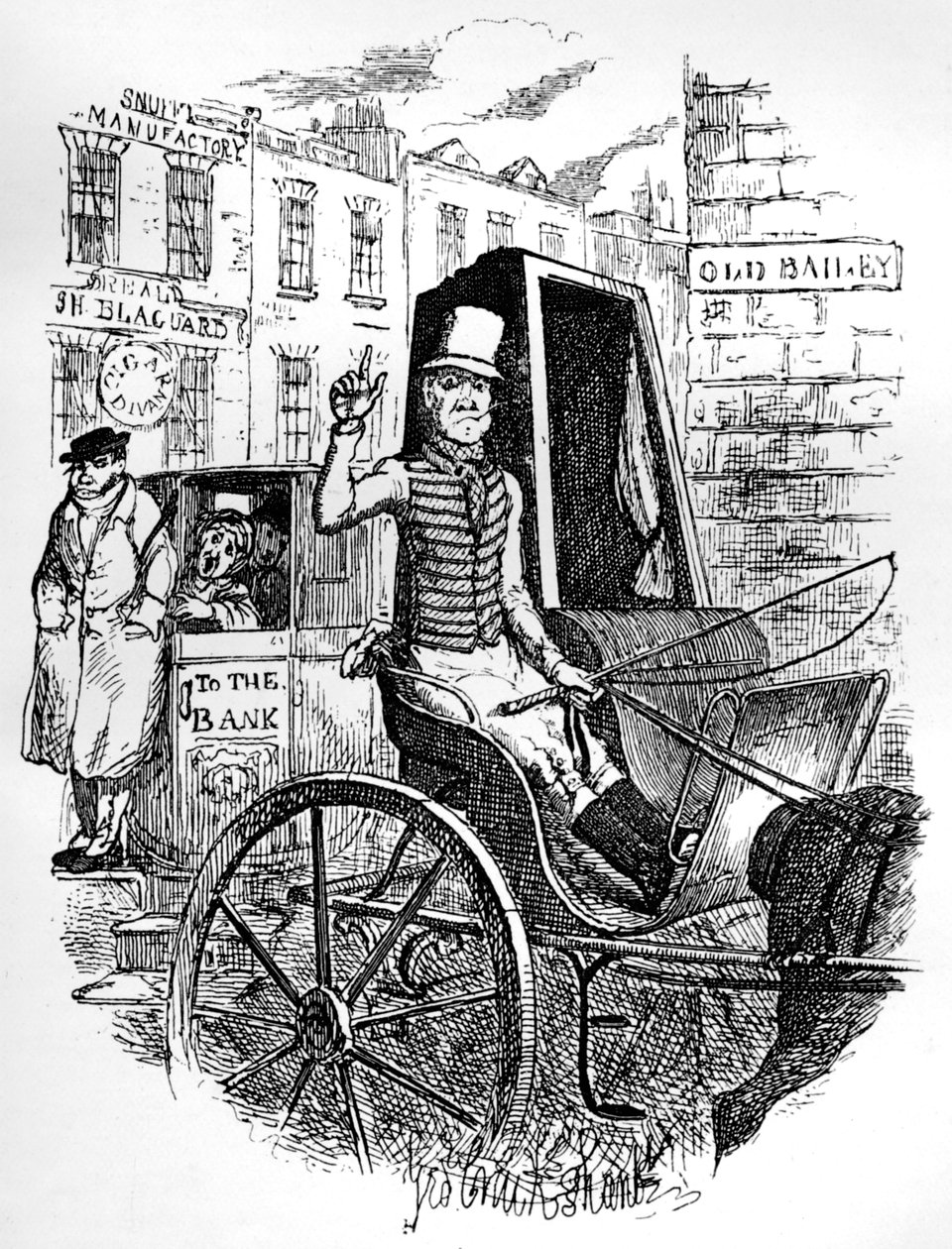 De Laatste Taxichauffeur en de Eerste Omnibus Cad, c1900 door George Cruikshank