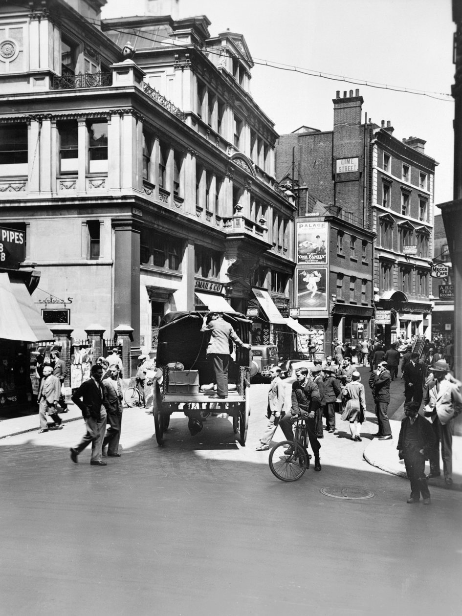 Leadenhall Street kijkend naar het westen, City of London door George Davison Reid