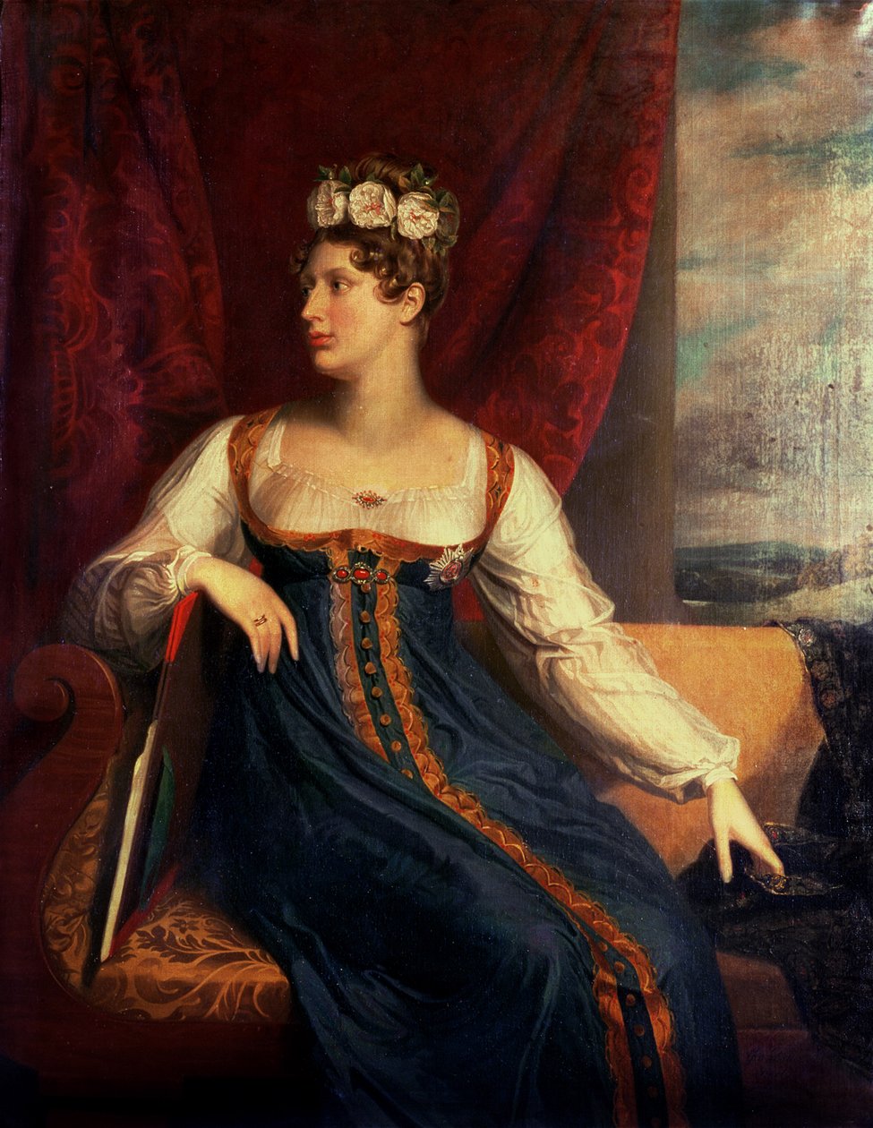 Portret van prinses Charlotte Augusta van Wales door George Dawe