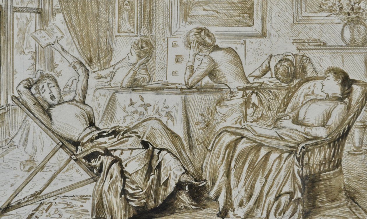 Verveling, ca. 1880-90 (pen & inkt) door George du Maurier