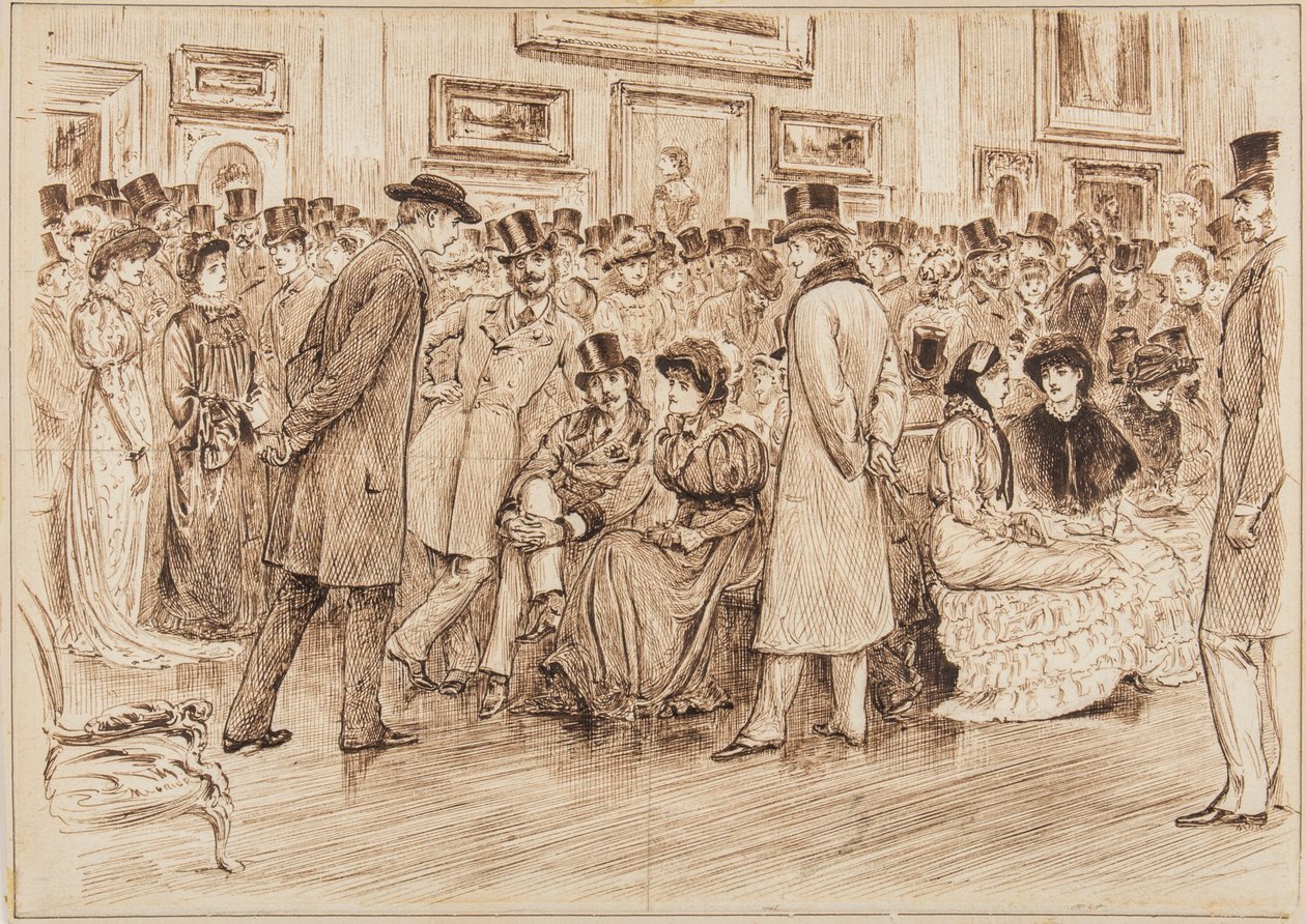 Mr Fielding, wat vindt u van deze schilderijen? Dit is kunst, privébezichtiging in de Grosvenor Gallery door George du Maurier