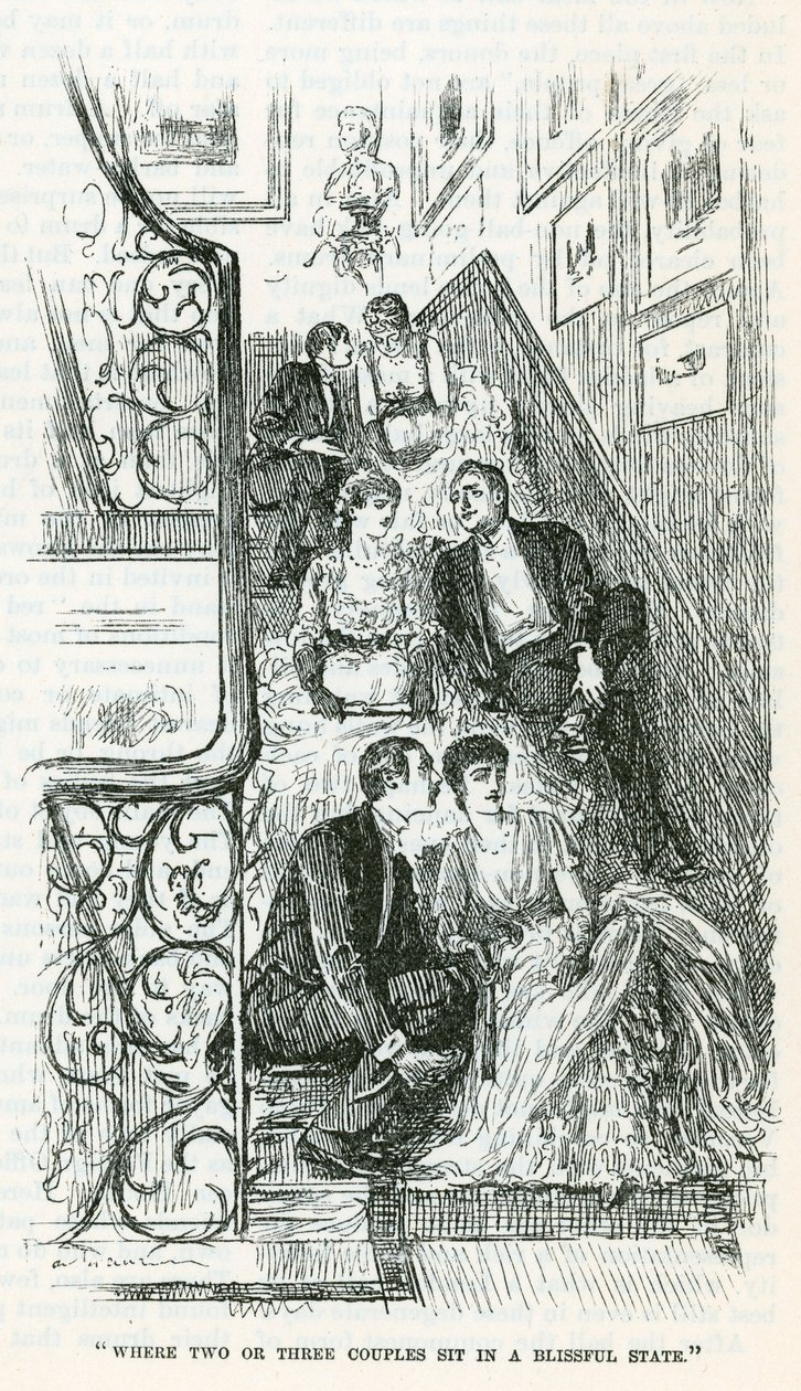 Het uitzitten (gravure) door George Du Maurier