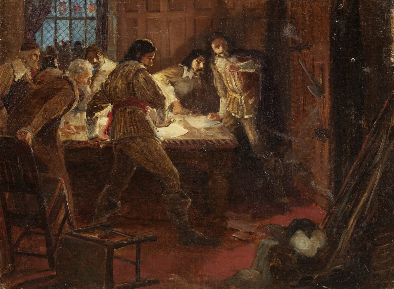 Yeamans en Bowcher verrast terwijl ze complotten om Bristol Castle aan de koning over te leveren door George Edmund Butler