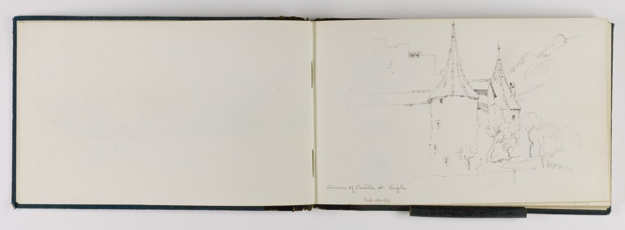 (Schetsboek) Hoek van kasteel bij Aigle door George Elbert Burr