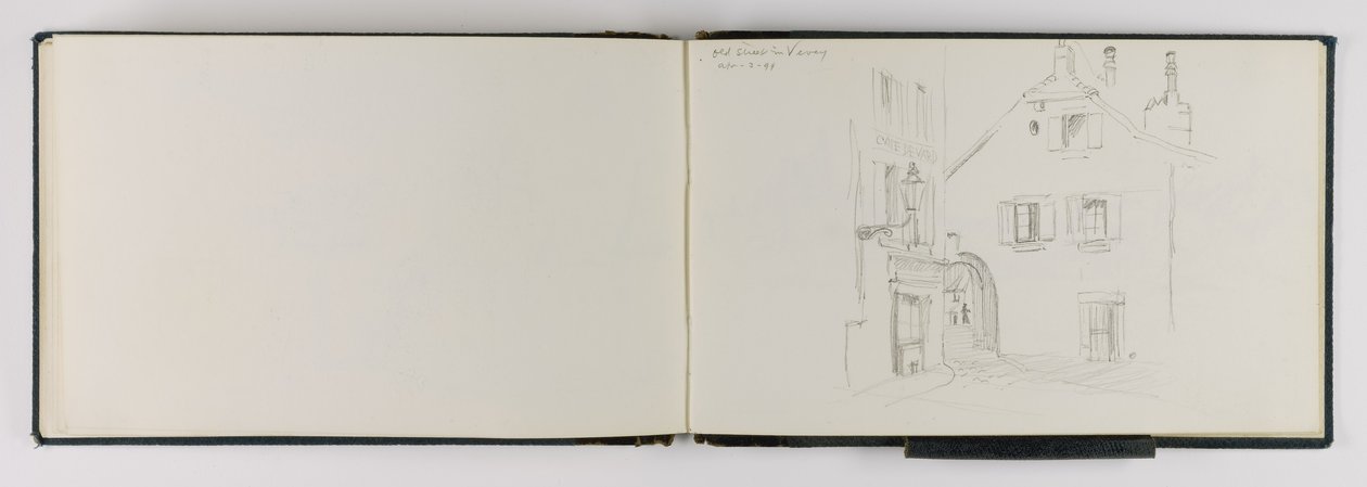 (Schetsboek) Oude straat in Vevey door George Elbert Burr