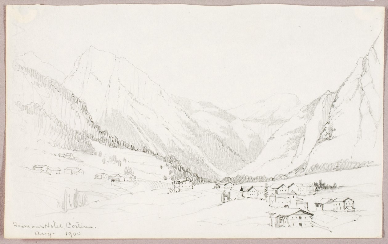 Vanuit ons hotel, Cortina door George Elbert Burr