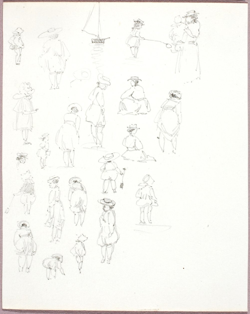 Zonder titel - Figuurstudies van achteren door George Elbert Burr