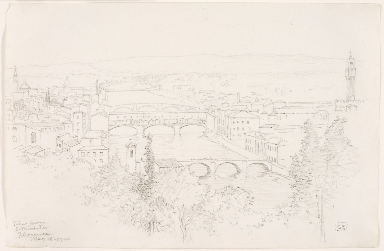 Uitzicht vanaf S. Miniato, Florence door George Elbert Burr