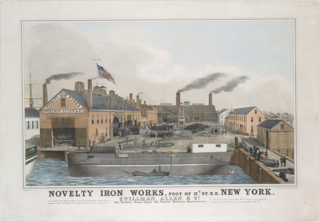 Novelty Iron Works, Voet van 12th St. E.R. New York door George Endicott