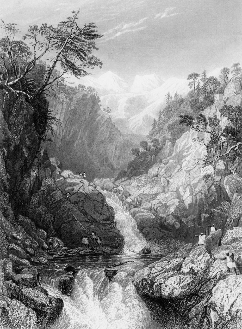 Uitzicht nabij de bron van de Jumna, 1838 door George Francis White