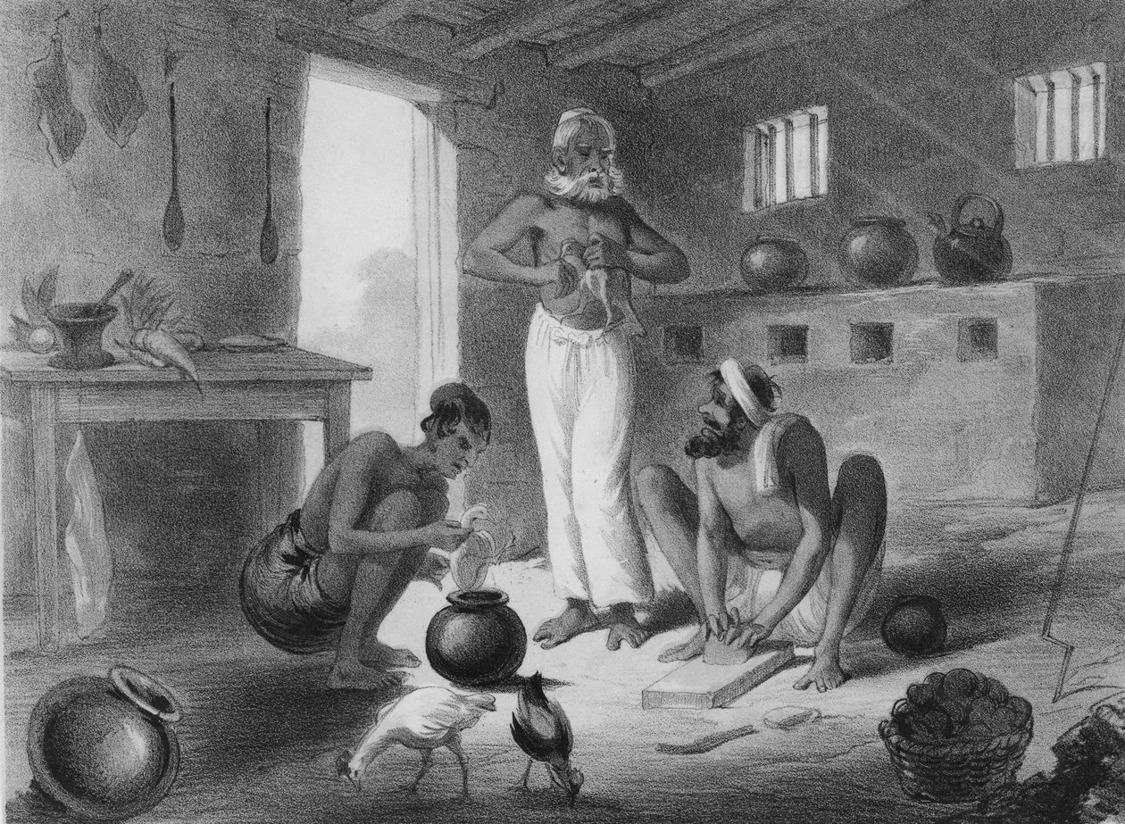 Onze kookkamer, ca. 1858 (lithografie) door George Francklin (after) Atkinson