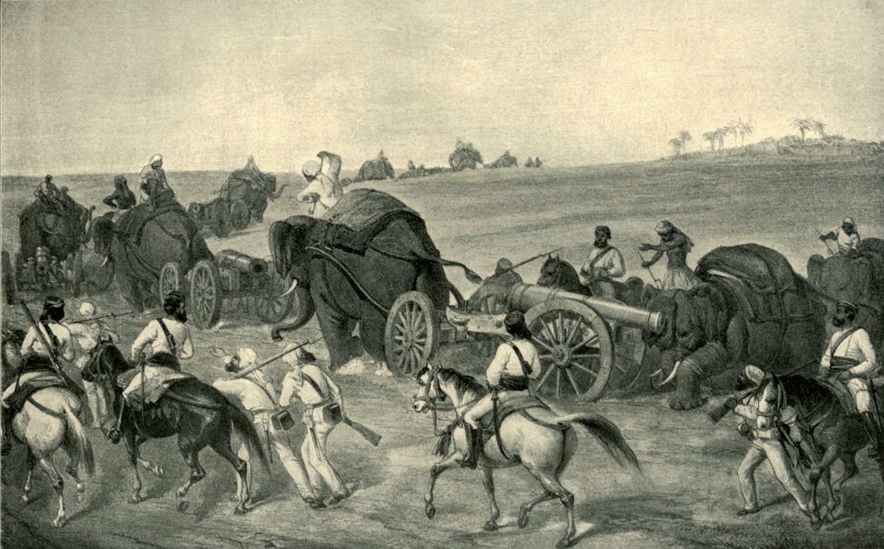 De Vooruitgang van de Belegeringstrein naar Delhi, 1857, 1901 door George Francklin Atkinson
