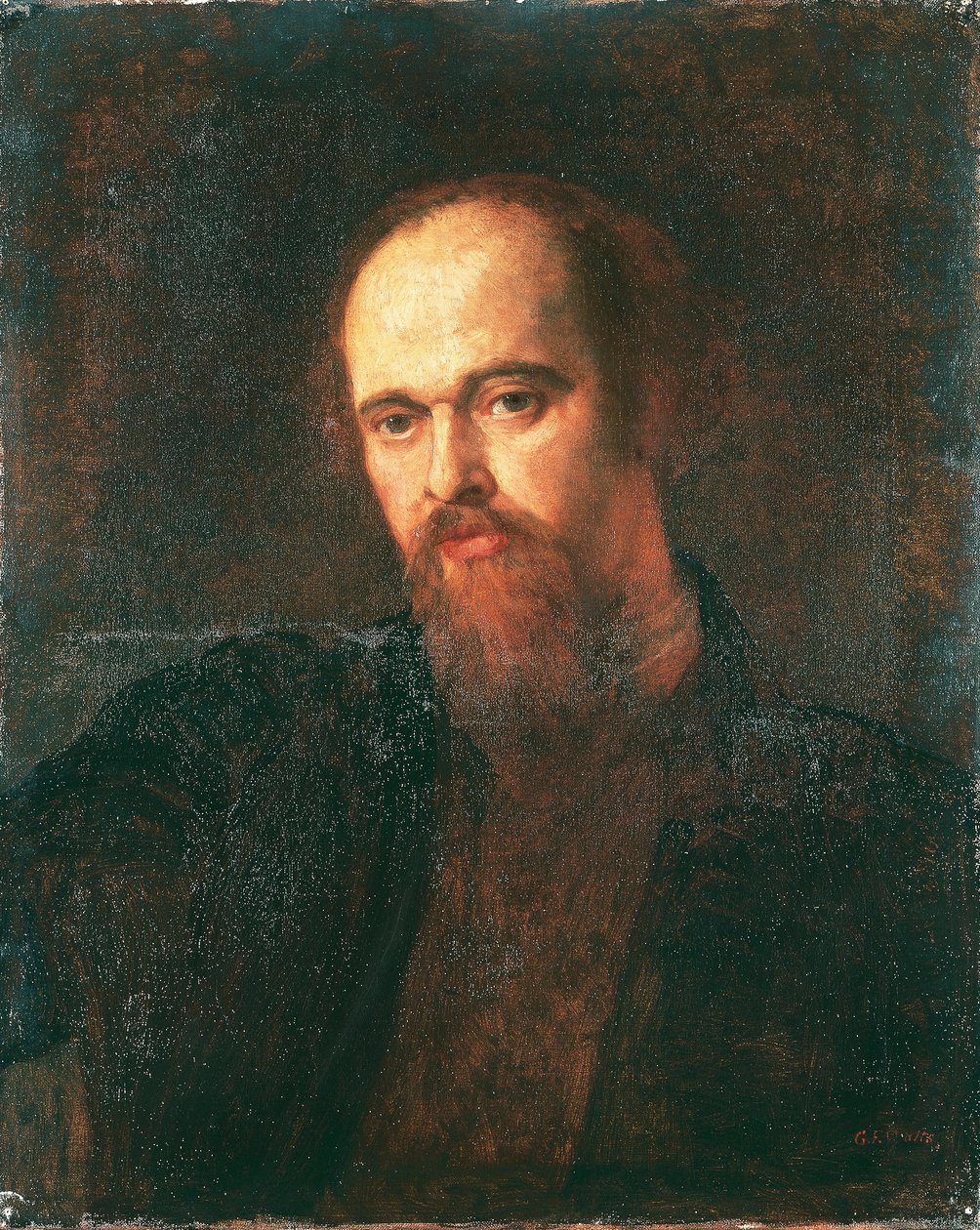Portret van de schilder Dante Gabriel Rossetti door George Frederic Watts