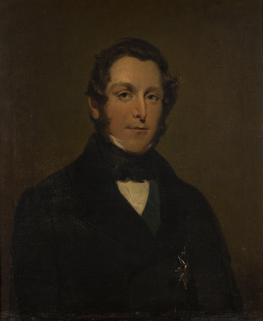 Portret van James Andrew Broun Ramsay, 1e Markies van Dalhousie door George Frederick Clarke