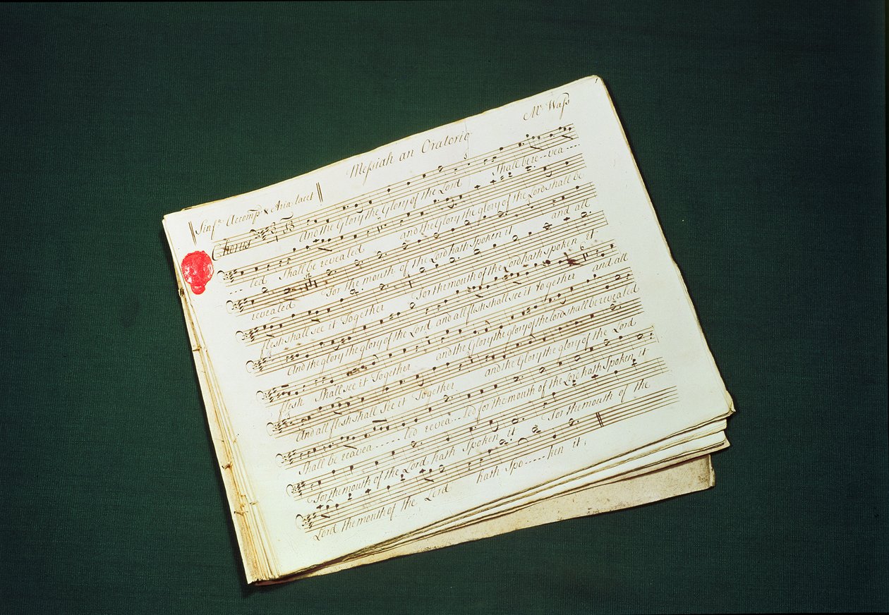 Originele partituur van The Messiah door George Frederick Handel