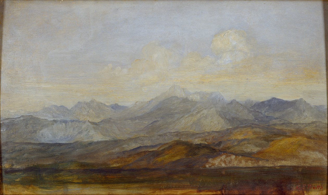 De Carrara-bergen vanuit Pisa, 1845-1846 door George Frederick Watts