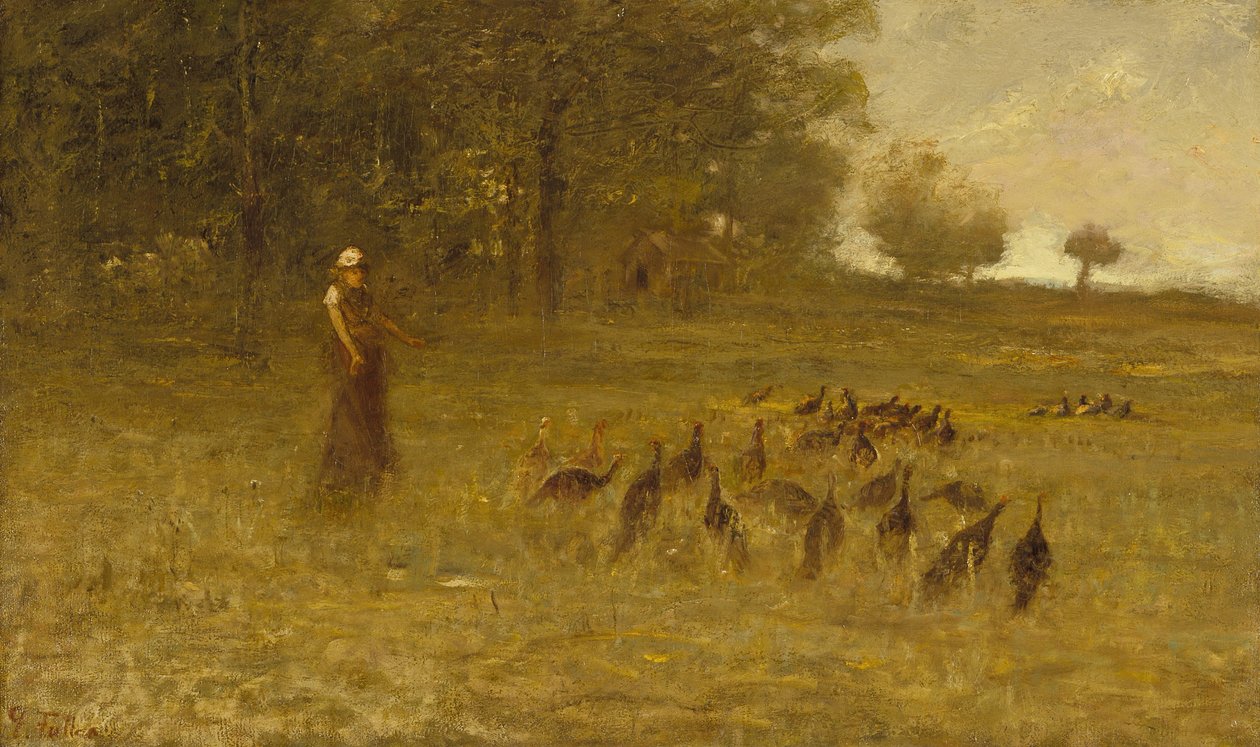 Meisje met Kalkoenen door George Fuller