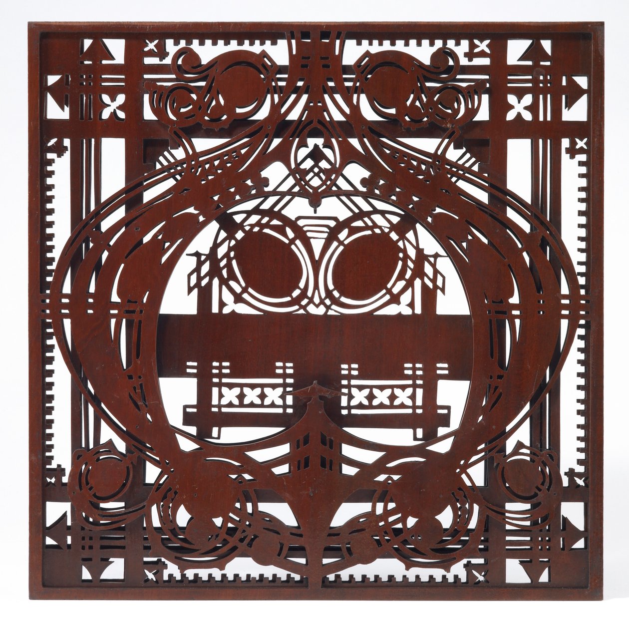 Ornamentenpaneel, van de vrouwenlounge en schrijfkamer, Schlesinger- en Mayer-gebouw, Chicago, Illinois door George Grant & Sullivan Louis Henry (1856 1924) Elmslie