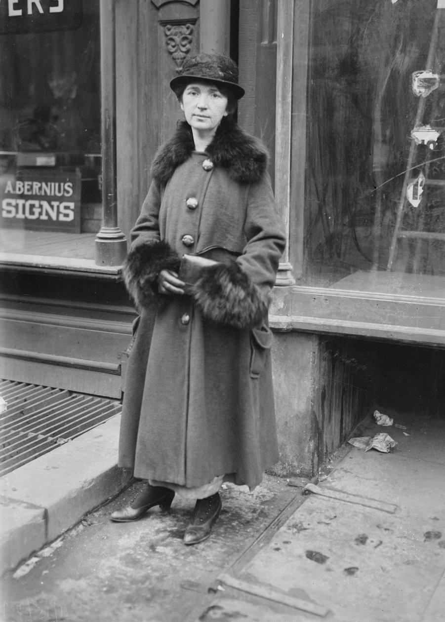 Margaret Sanger, schuldig aan het overtreden van de staatsstrafwet door het eerste anticonceptiekliniek te opereren, 1917 door George Grantham Bain