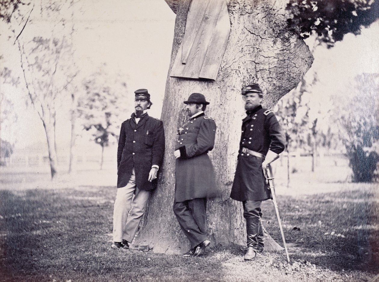 Generaals Hancock (1824-86) Smith en Newton, 1862 door George H. Houghton