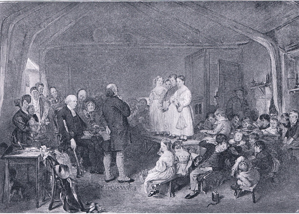 Catechisatie in een klaslokaal, uit The Magazine of Art 1893, Cassell and Company, 1893 door George Harvey