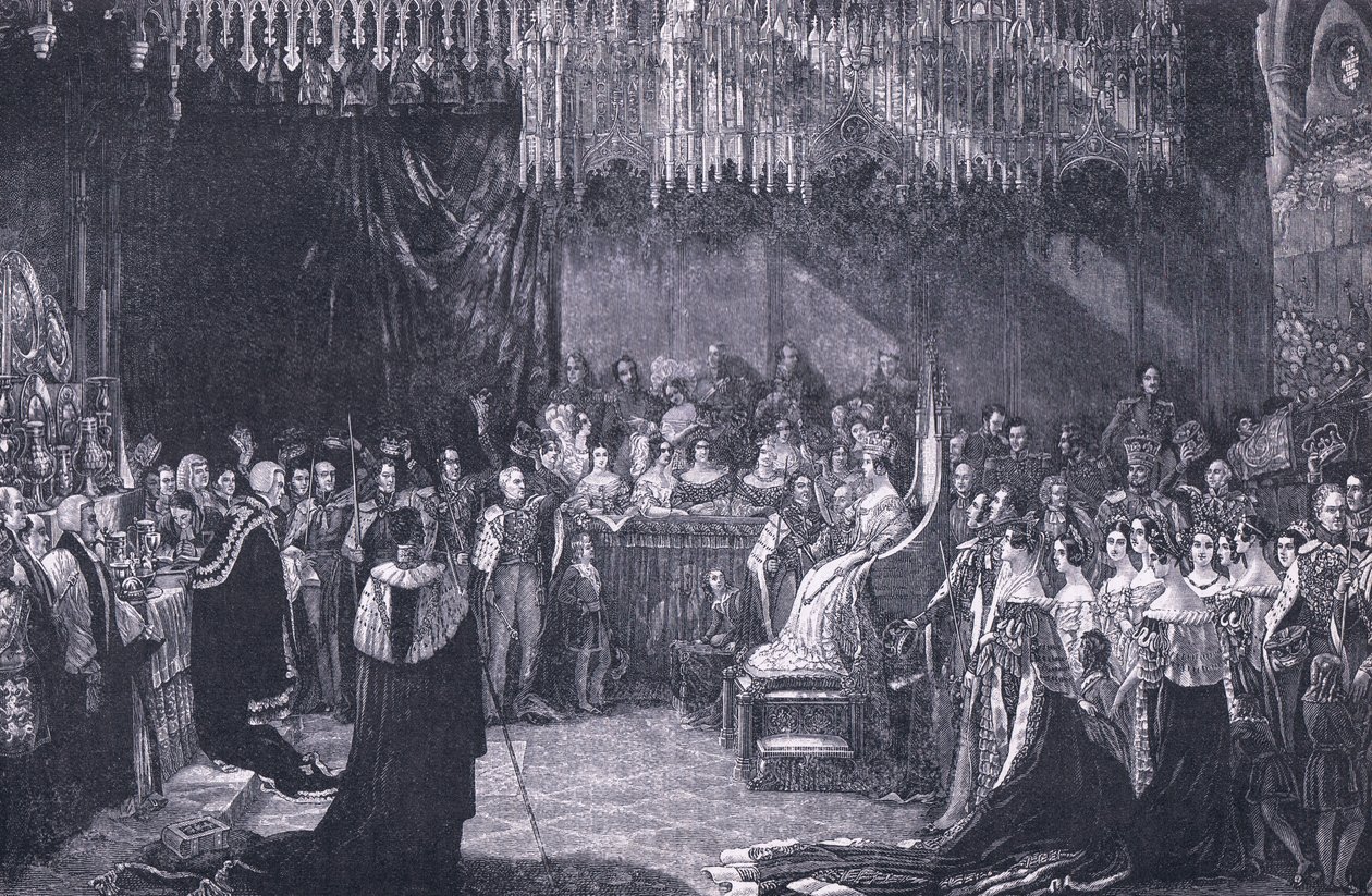 De kroning van koningin Victoria AD 1838 door George Hayter