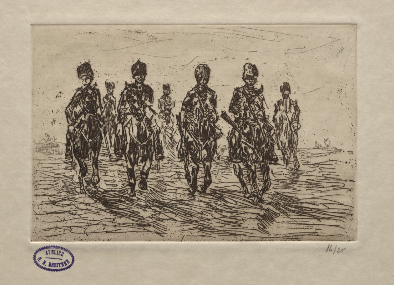 Cavaleriescène door George Hendrik Breitner