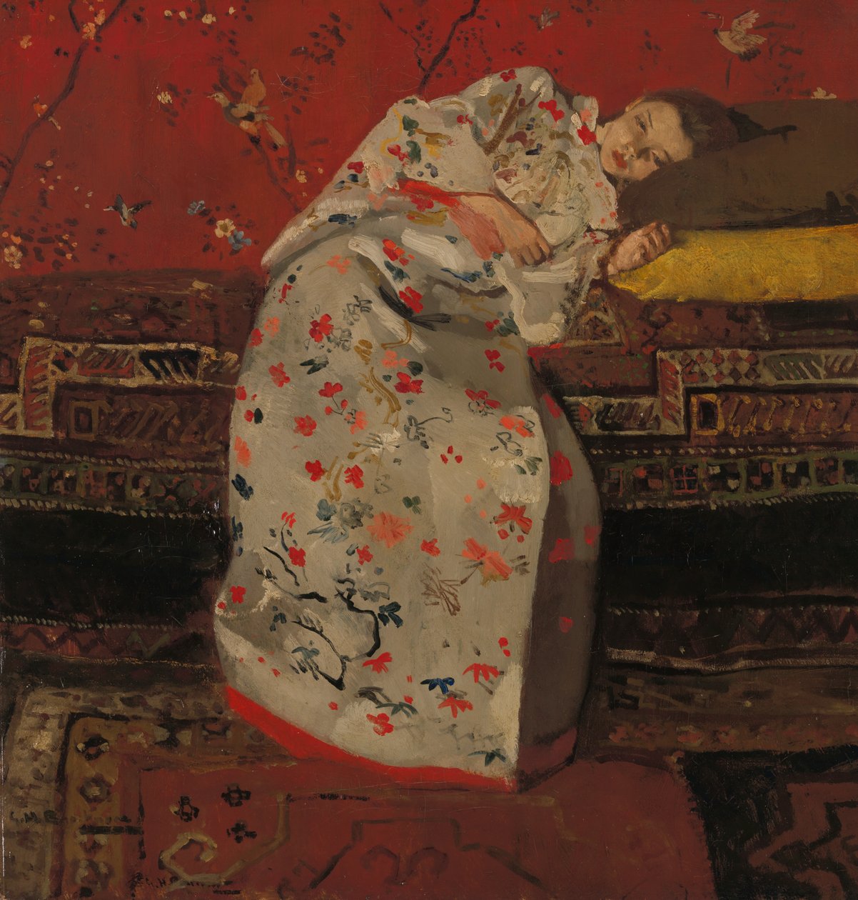 Nederlands: Meisje in witte kimono Meisje in witte kimono door George Hendrik Breitner