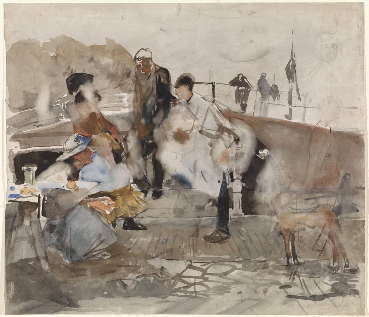 Gezelschap op een boot door George Hendrik Breitner