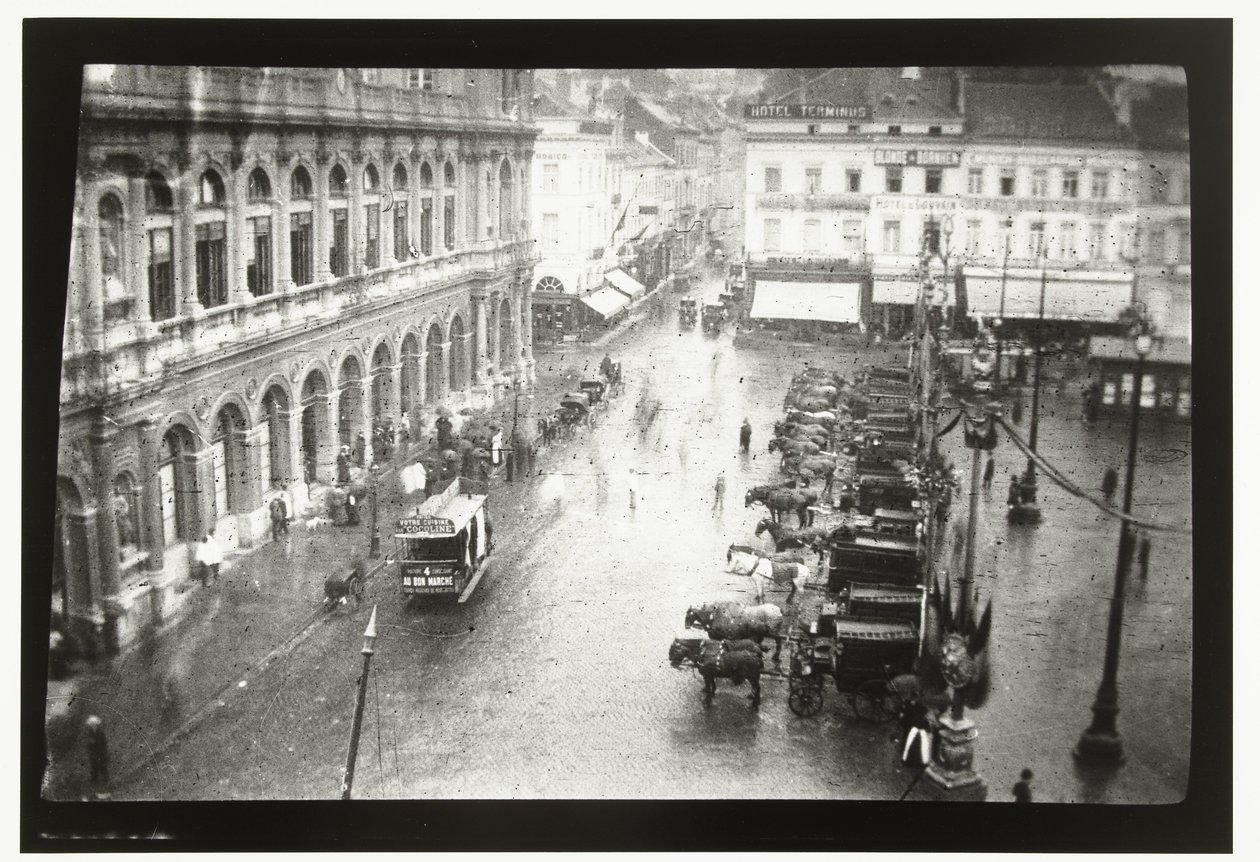 Gezicht op Station Brussel-Noord en het Rogierplein te Brussel door George Hendrik Breitner