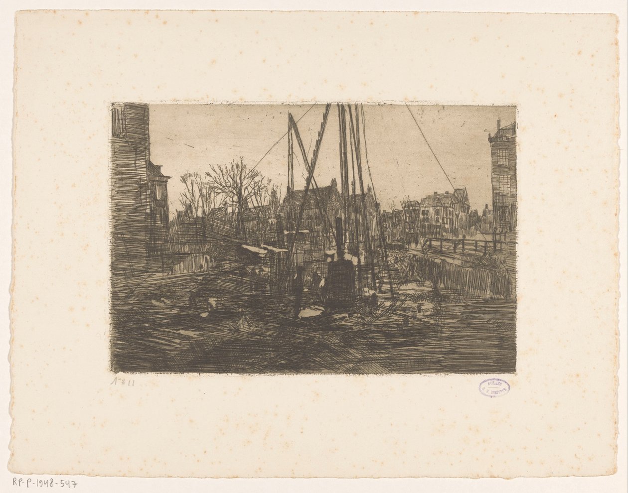 Heiwerk in de Raadhuisstraat in Amsterdam door George Hendrik Breitner