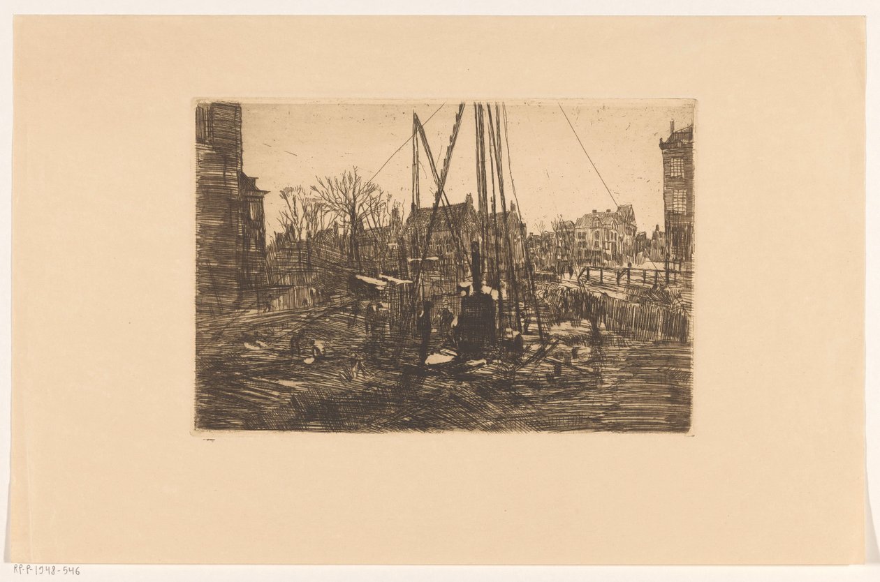 Heiwerk in de Raadhuisstraat in Amsterdam door George Hendrik Breitner