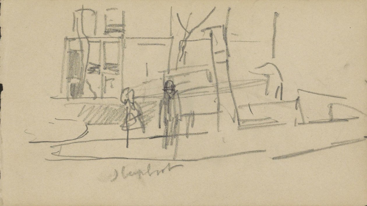Sleepboot in een gracht door George Hendrik Breitner