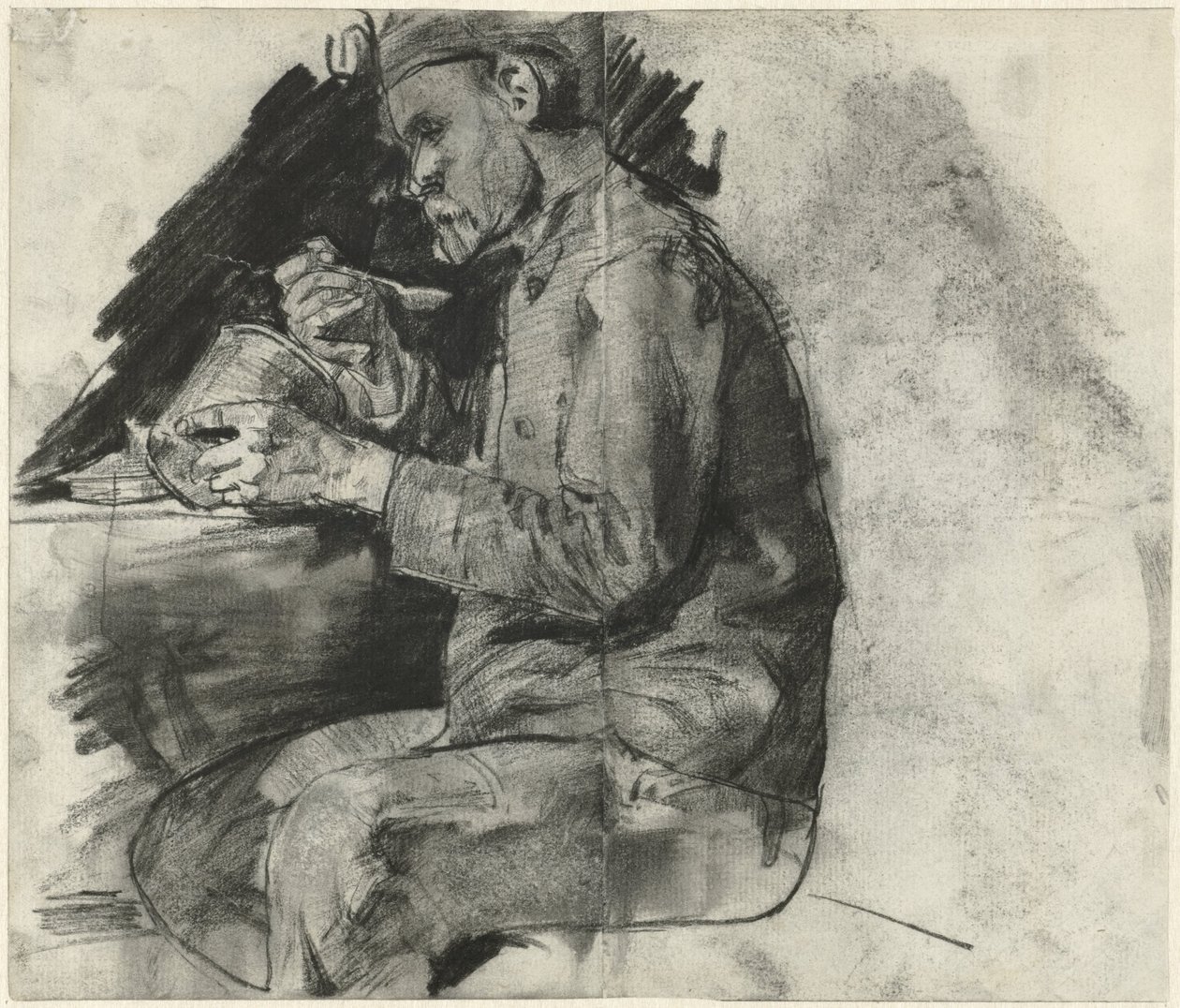 Soldaat die zit te eten door George Hendrik Breitner