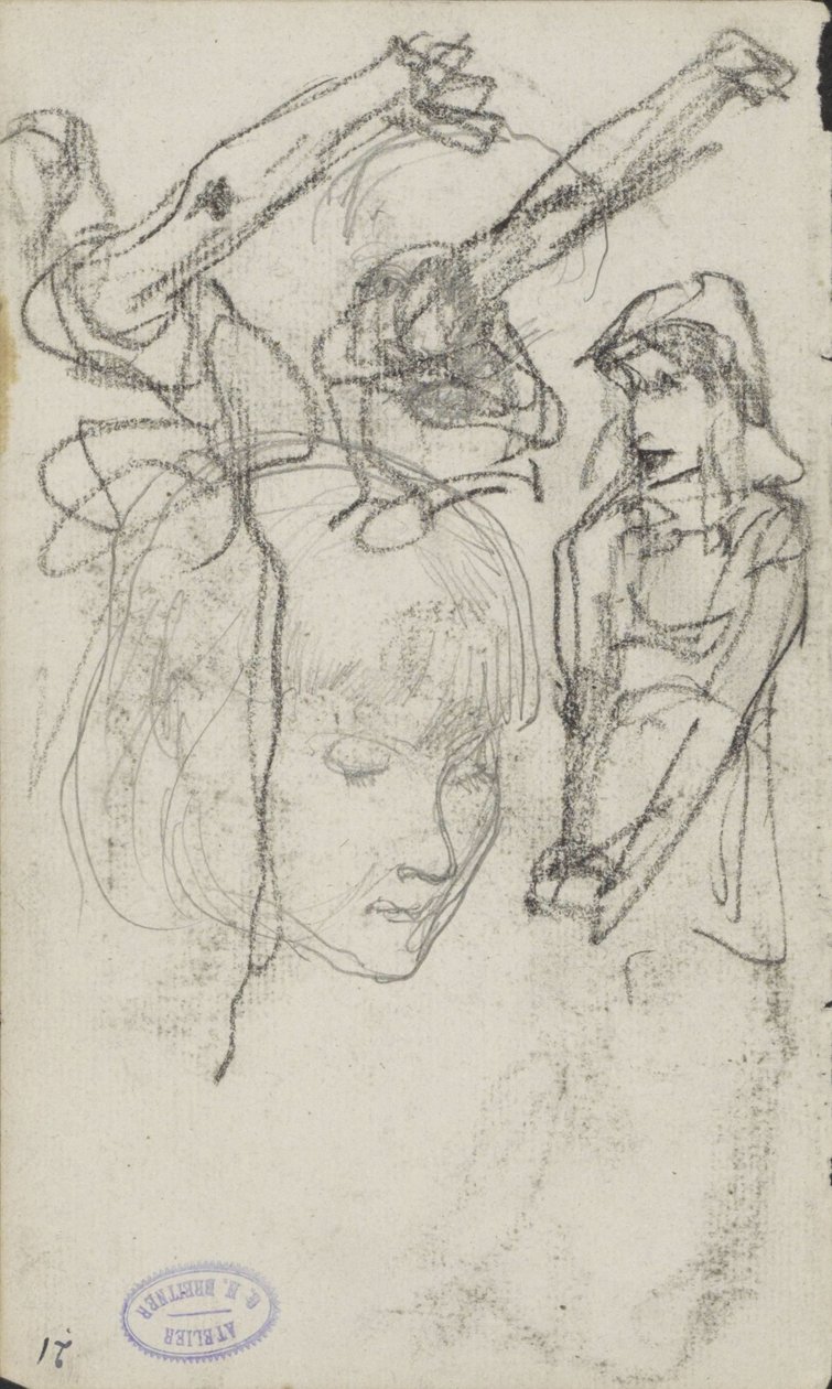 Studieblad met vrouwen door George Hendrik Breitner