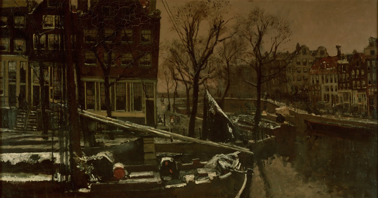 Winter in Amsterdam door George Hendrik Breitner