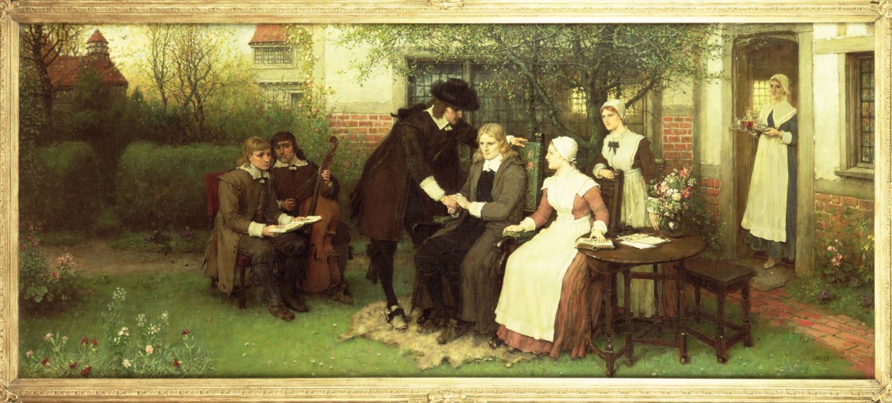 Andrew Marvell (1621-78) bezoekt zijn Vriend John Milton (1608-74) door George Henry Boughton