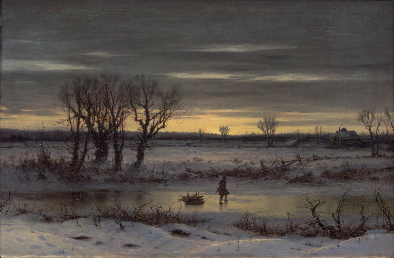 Winter Schemering bij Albany, 1858 door George Henry Boughton