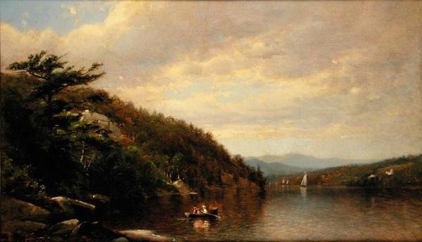 Boottocht op Lake George door George Henry Smillie