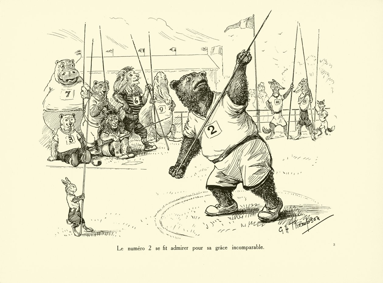 Nummer 2 werd bewonderd om zijn onvergelijkbare gratie (litho) door George Henry Thompson