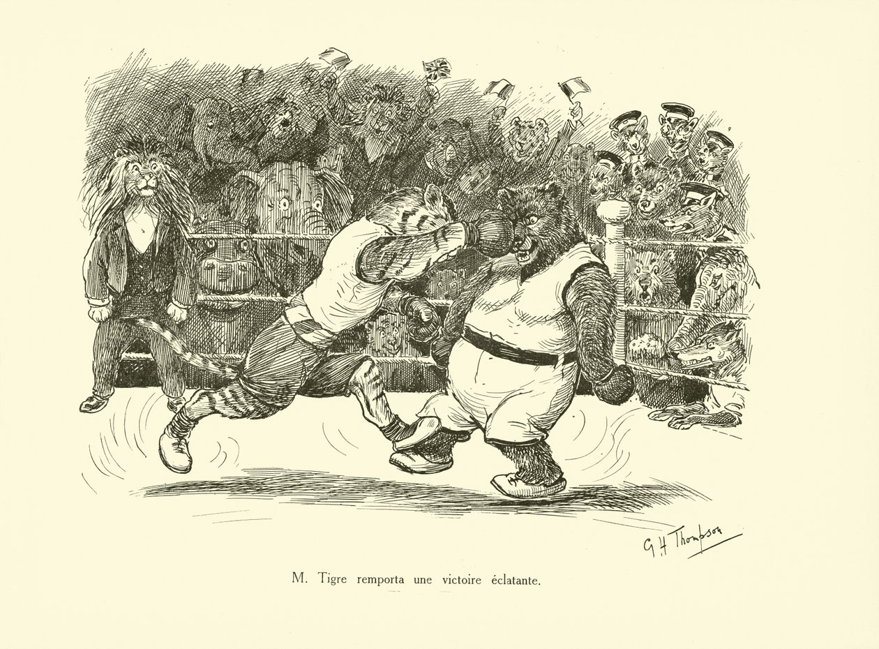 M Tigre behaalde een klinkende overwinning (litho) door George Henry Thompson