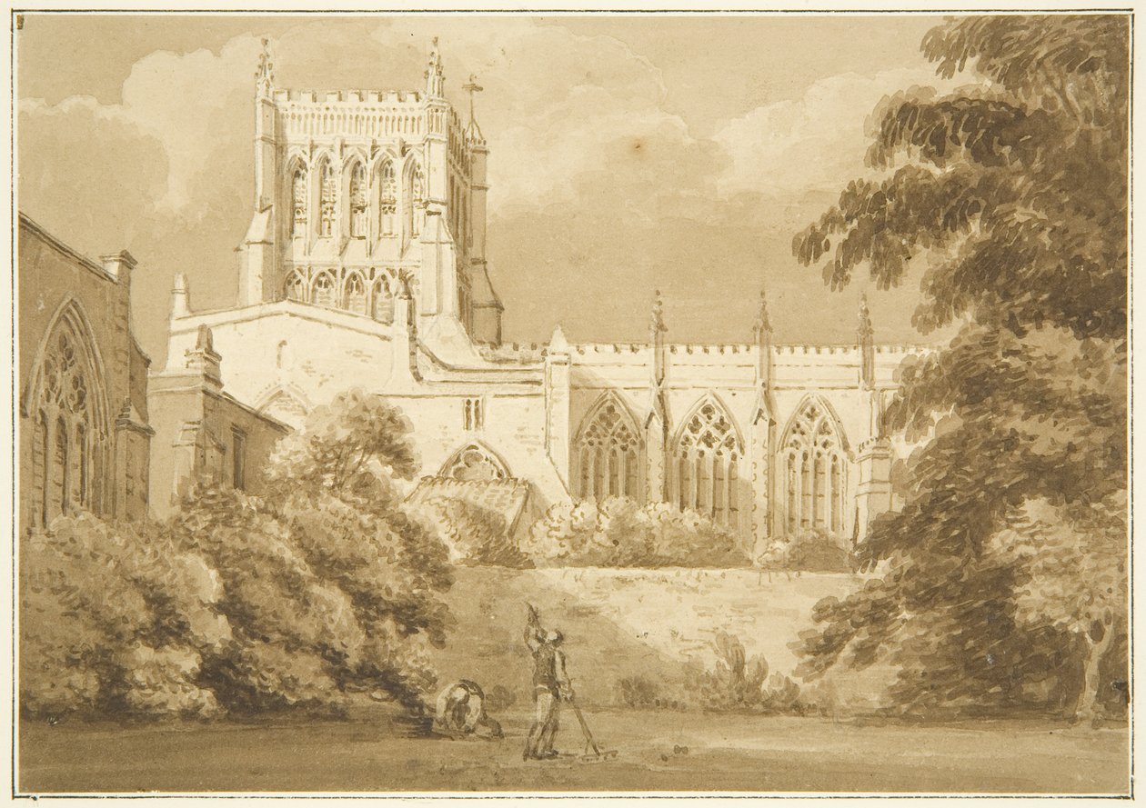 Zuidelijk uitzicht op de kathedraal van Bristol door George Holmes