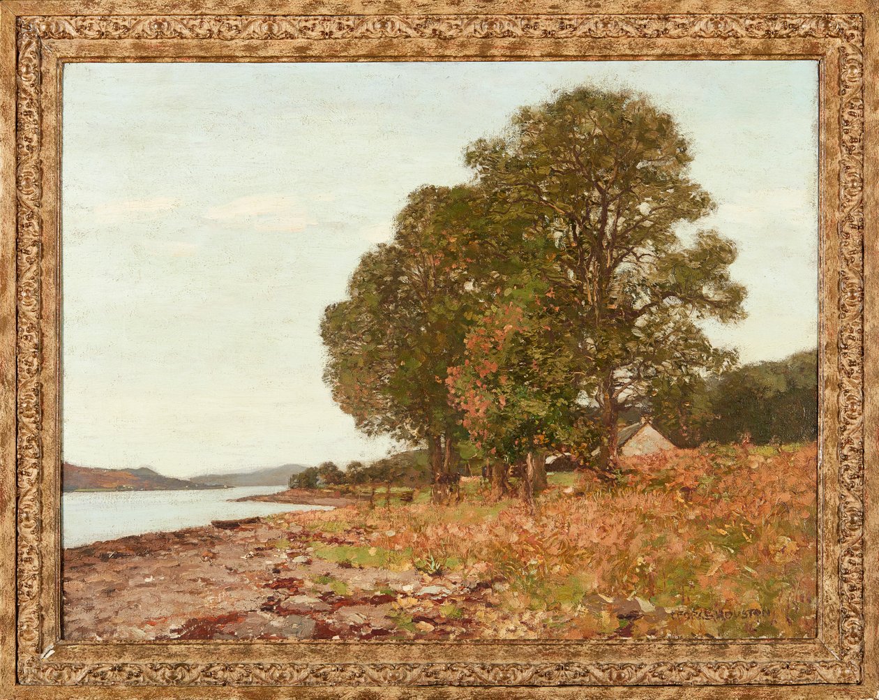 Aan de rand van het meer, herfst door George Houston