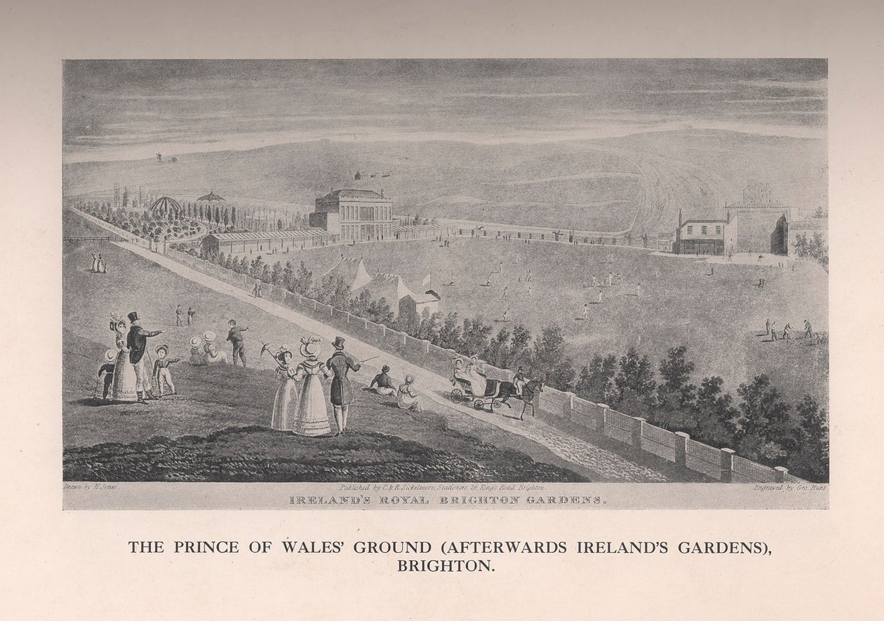 De Prins van Wales Grond later Irelands Tuinen, Brighton, Sussex, 19e eeuw 1912 door George Hunt