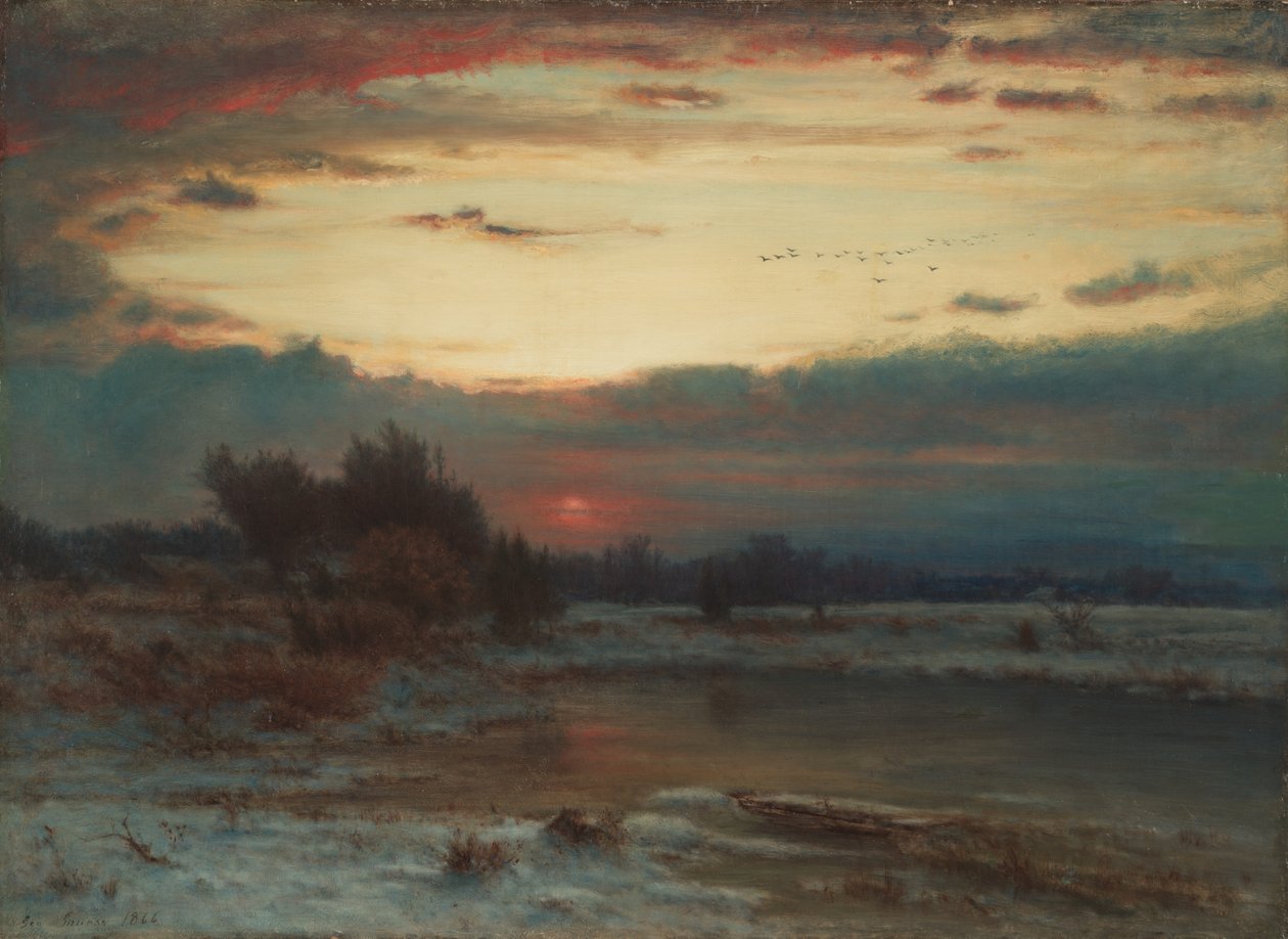 Een winterlucht, 1866 door George Inness