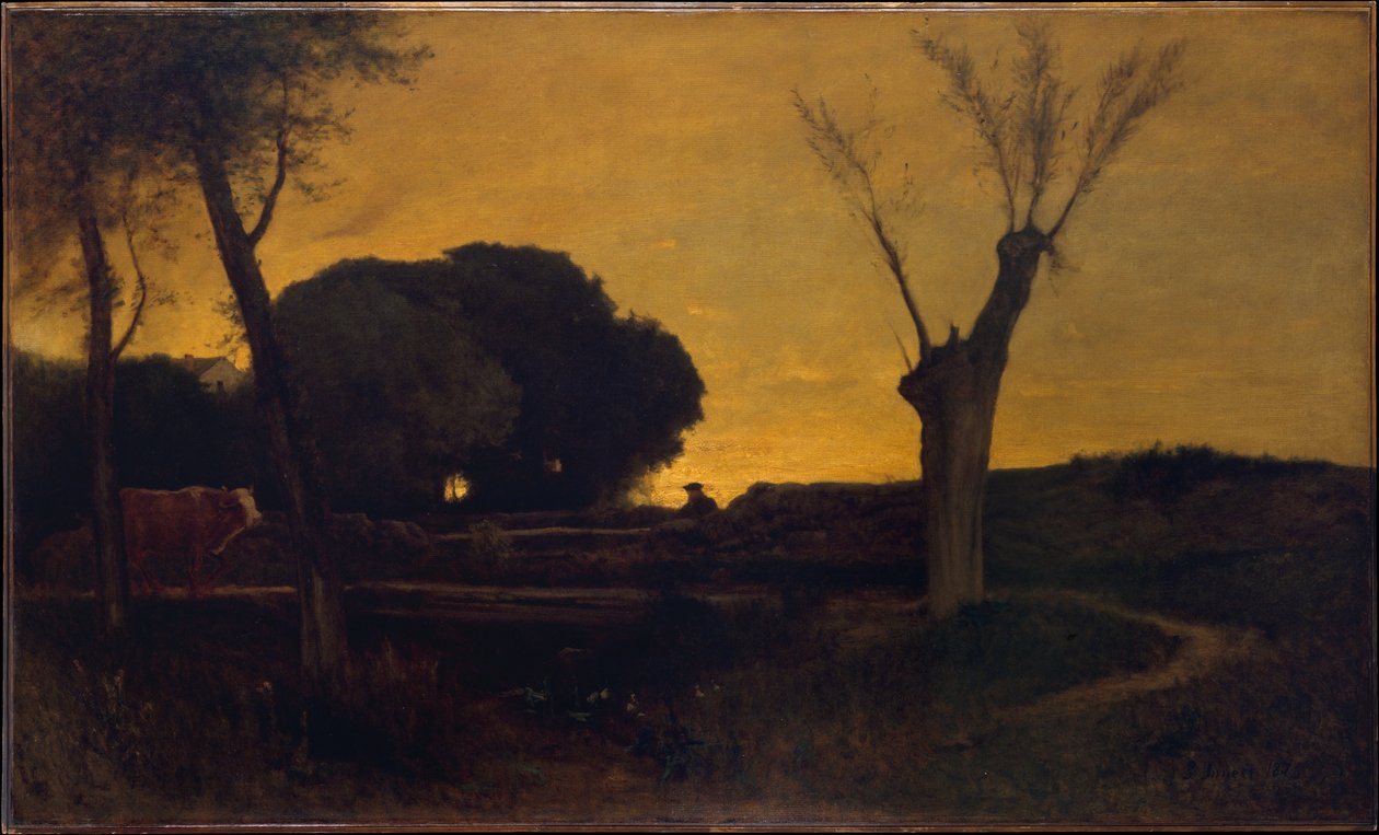 Een avond in Medfield, Massachusetts door George Inness